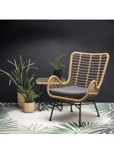 Ikaro rattan kerti fotel Natúr - Szürke