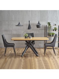   Derrick Bővíthető Étkezőasztal 160-200cm Natúr tölgy - Fekete