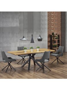   Derrick Bővíthető Étkezőasztal 160-200cm Natúr tölgy - Fekete