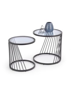 Antilla üveg dohányzóasztal szett füstös