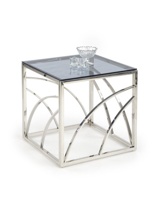 Universe négyzet alakú üveg dohányzóasztal Füstös - Ezüst