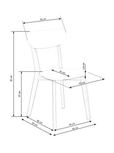 Buggi fa étkezőszék Bükk - Fehér