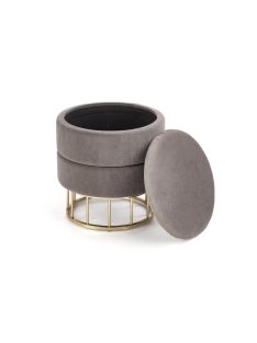 Minty puff Szürke bársony szövet - Arany