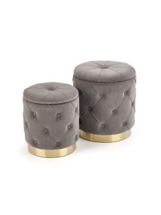 Polly puff szett Szürke bársony szövet - Arany