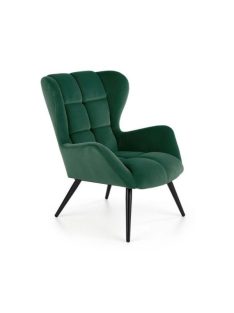 Tyrion fotel Sötétzöld szövet - Fekete lábakkal