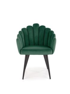 K-410 étkezőszék Sötétzöld bársony szövet