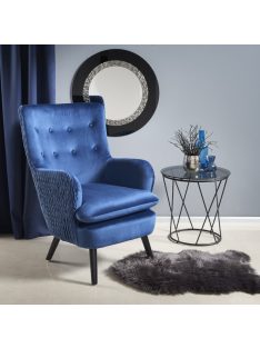 Ravel fotel Sötét kék bársony - Fekete lábakkal