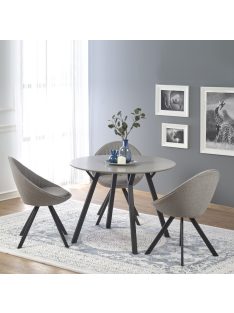 Balrog Kerek Étkezőasztal 100cm Világos szürke - Fekete