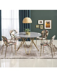 Bonello Kerek Étkezőasztal 120cm Szürke márvány - Arany