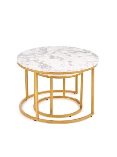 Paola dohányzóasztal szett Márvány - Arany