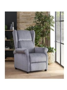 Agustin fotel szürke szövet kárpitozással, állítható háttámlával és lábtartóval