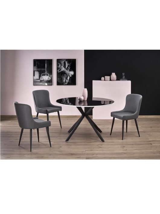 Avelar Étkezőasztal fekete/fehér 120x76cm - Fa étkezőasztalok webáruház