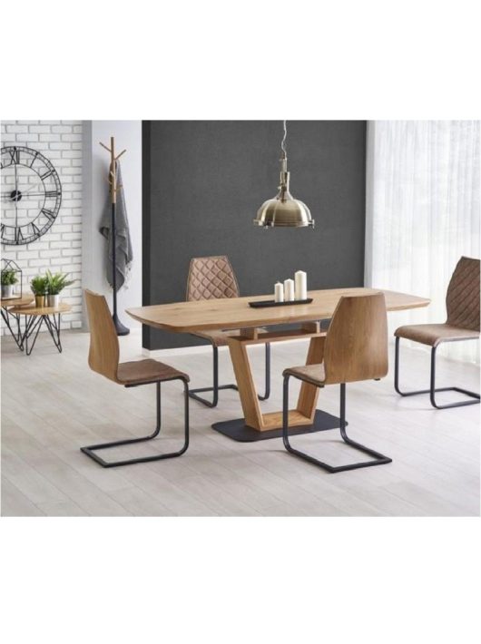 Blacky Összecsukható Asztal 160-220 cm Arany Tölgy Fekete