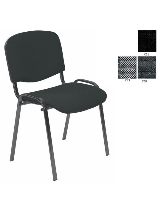 ISO irodai szék szövet ülőfelülettel és por szórt acél vázzal.