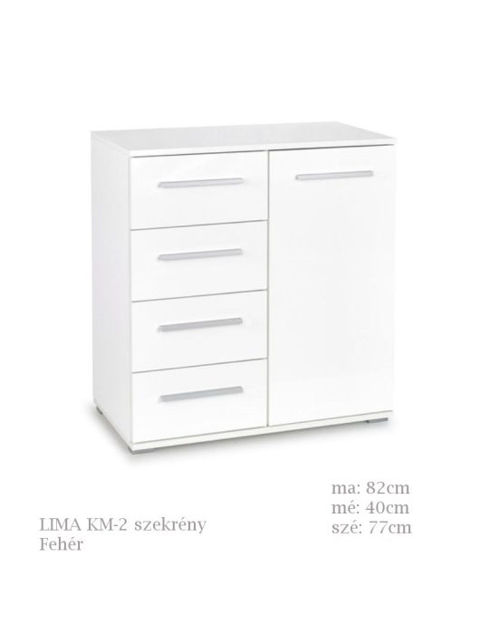 LIMA KM-2 komód fehér színben