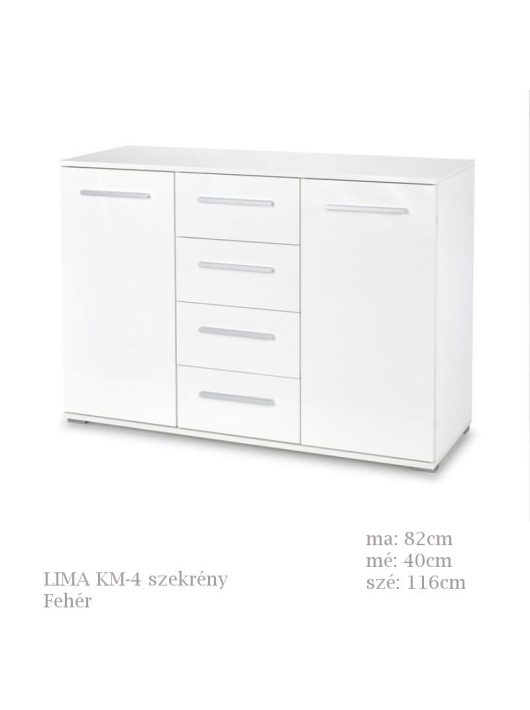 LIMA KM-4 komód fehér színben