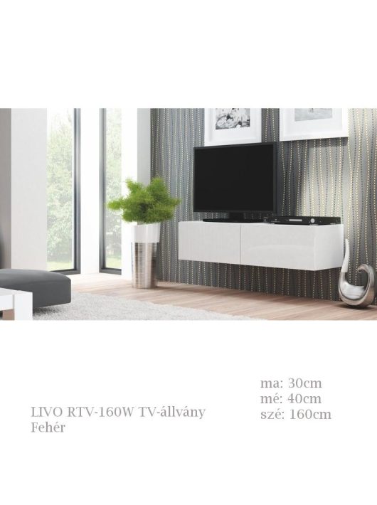 LIVO RTV-160W TV-állvány fehér színben
