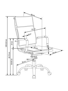 Mantus főnöki forgókarosszék fekete textilbőr háttámlával és ülőfelülettel.