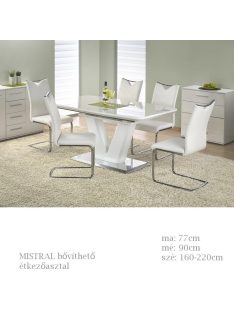 Mistral bővíthető étkezőasztal fehér színű