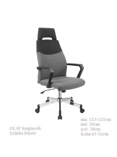 Olaf forgószék szürke-fekete színben