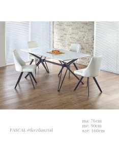 Pascal étkezőasztal fehér-fekete színben
