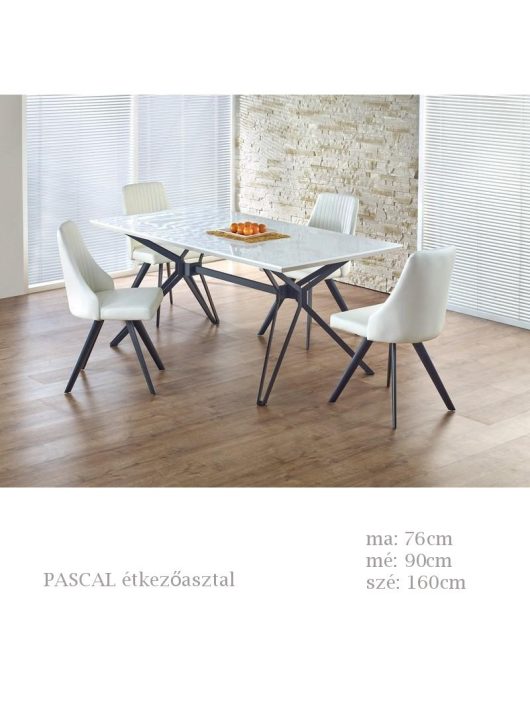 Pascal étkezőasztal fehér-fekete színben