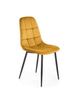 K-417 étkezőszék Mustársárga bársony szövet