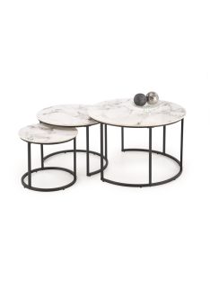 Gilda dohányzóasztal szett fehér márvány-fekete