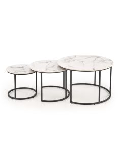 Gilda dohányzóasztal szett fehér márvány-fekete