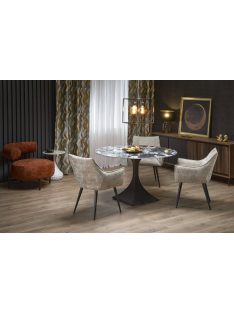 Manuel kör étkezőasztal fekete márvány 120cm