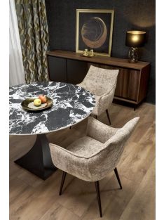 Manuel kör étkezőasztal fekete márvány 120cm