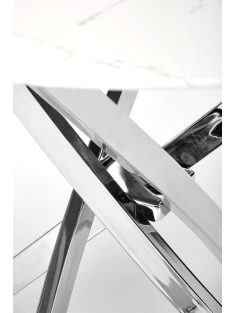   Raymond 3 kör étkezőasztal fehér márvány, ezüst lábbal 100cm