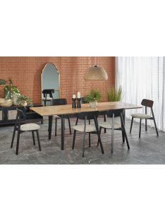 Edmondo bővíthető étkezőasztal tölgy-fekete 160-240cm