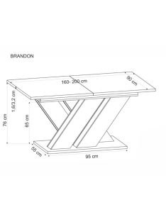 Brandon bővíthető étkezőasztal cremona tölgy 160-200cm