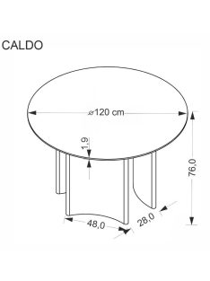 Caldo kerek étkezőasztal dió