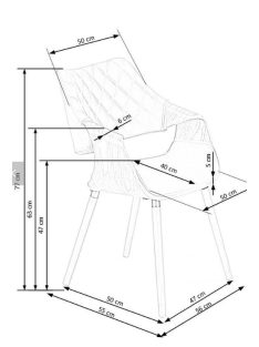 K-396 étkezőszék Dió - Bézs bársony szövet