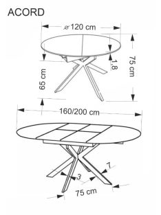 Acord bővíthető étkezőasztal