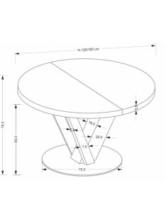 Fanis bővíthető étkezőasztal kerek