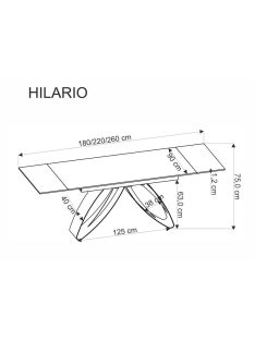 Hilario bővíthető étkezőasztal dió 180-260cm
