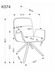 K-574 étkezőszék szürke