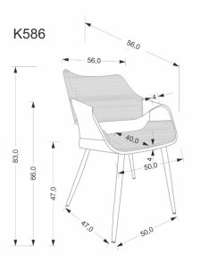 K-586 szék dió / fekete