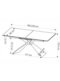 Luciano bővíthető étkezőasztal 180-230cm fehér