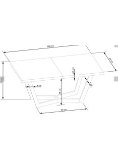 Massive 2 bővíthető étkezőasztal