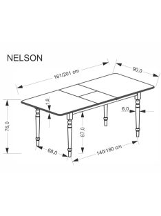 Nelson bővíthető étkezőasztal 160-200 cm