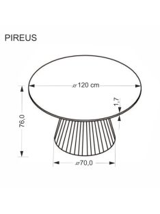 Pireus kör étkezőasztal