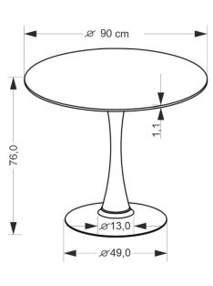 Tolio kör étkezőasztal