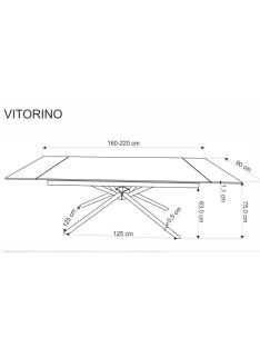 Vitorino bővíthető étkezőasztal fehér 160-220cm