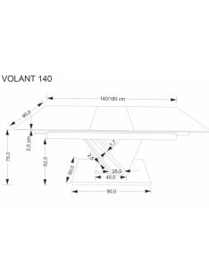 Volant bővíthető étkezőasztal 160-200 cm